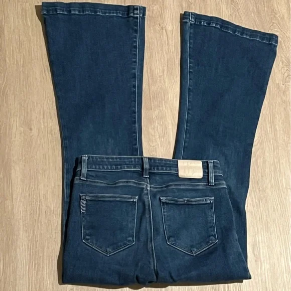 PAIGE Genevieve Bootcut / Flare Jeans Size 28 Dark Blue Denim - Picture 6 of 8